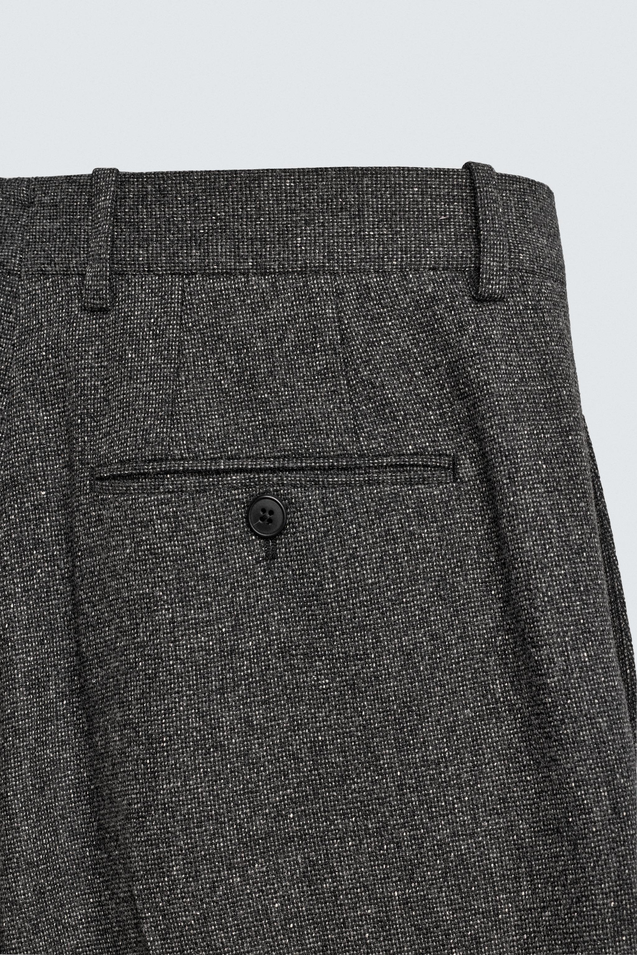 LIMITED EDITION WOOL TEXTURED SUIT PANTS
